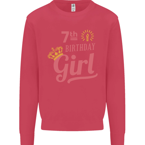 7th Birthday Girl 7 Year Old Princess Kids Sweatshirt Jumper - Picture 50 of 97