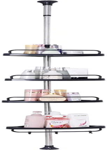 4-Tier Shower Corner Caddy Tension Pole Adjustable Bathroom Shelf Floor to Ceili - 第 12/12 張圖片