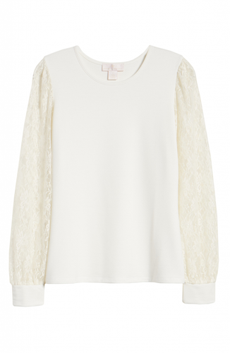 💕 RACHEL PARCELL 💕 XS 💕 Mix Lace Top Ivory Cloud NEW AUTH 💕 #A262 - Picture 6 of 6