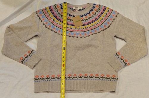 Boden Edie Fair Isle Pullover Oatmeal Herz Blume Neu mit Etikett Neu M - Bild 11 von 16