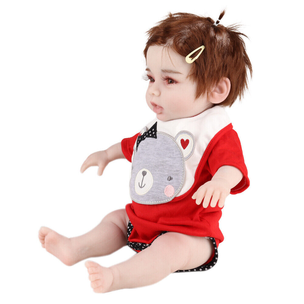 47 cm Silicona Cuerpo Completo Bebé Niña Muñeca Renacimiento Con Hueso Bebé Recién Nacido Juguete Regalo