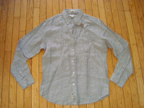CAMISA DELGADA MANGA LARGA J.CREW HOMBRE LINO IRLANDÉS BAIRD Mc NUTT TALLA GRANDE ¡NUEVA CON ETIQUETAS! - Imagen 2 de 14