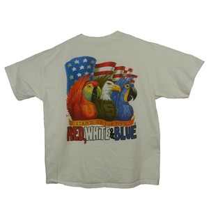 Caribbean Soul 2001 American Flag Patriot Parrots Red White Blue Mens T-Shirt XL | eBay
