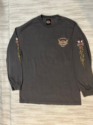Vintage Y2K Harley-Davidson Maui Hawaii Shirt Men Large Long Sleeve Honolulu - Picture 2 of 15