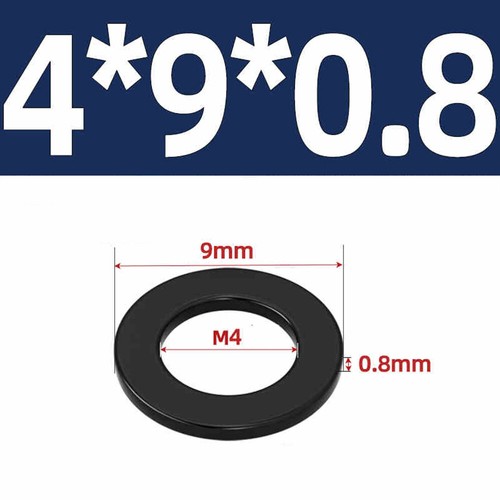 Grade 8.8black Carbon Steel Flat Washers Flat Gaskets M2 M2.5 M3 M4 M5 M6 M8 M64 - Picture 14 of 48