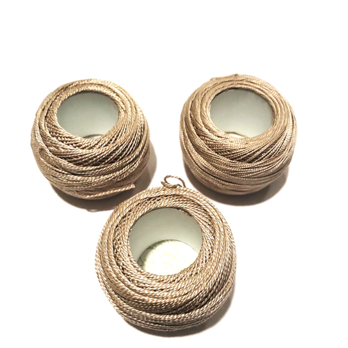DMC Coton Perle Thread Size 8 and 12 Mixed Set 842 Light Brown France Lot of 3 - Picture 8 of 9