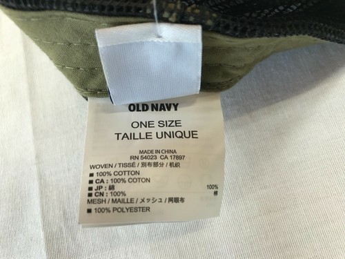 Old Navy American Flag Baseball Cap Snapback Hat Mesh Back USA Green One Size - Picture 9 of 10