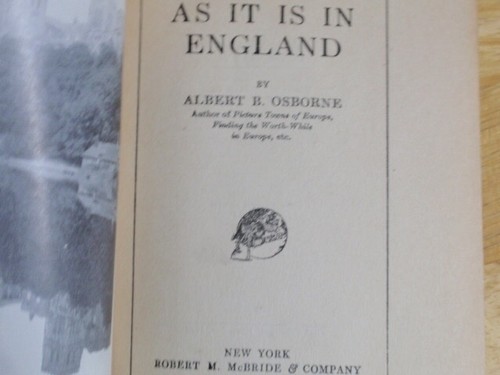 Vintage HC Book 1923 3rd Ed. As It Is In England by albert B. Osborne - Foto 5 di 8