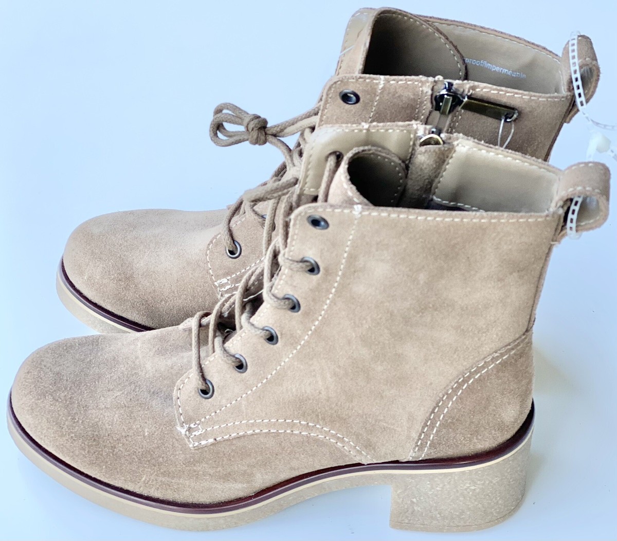 Blondo Waterproof Dark Brown Leather Lace-Up Combat Boots, Size 9.5 Amazon.com | Blondo Women main image 3