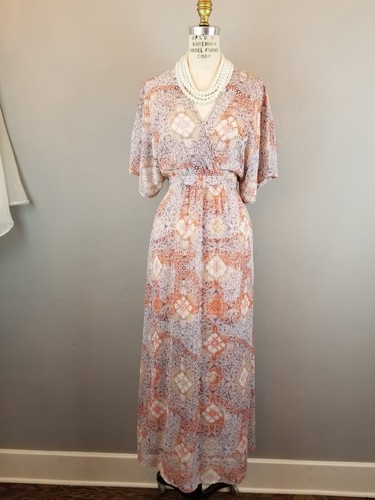 Love Fire Women's Size Small Kimono Sleeve Maxi Dress & Slip New with Tags - Picture 2 of 9