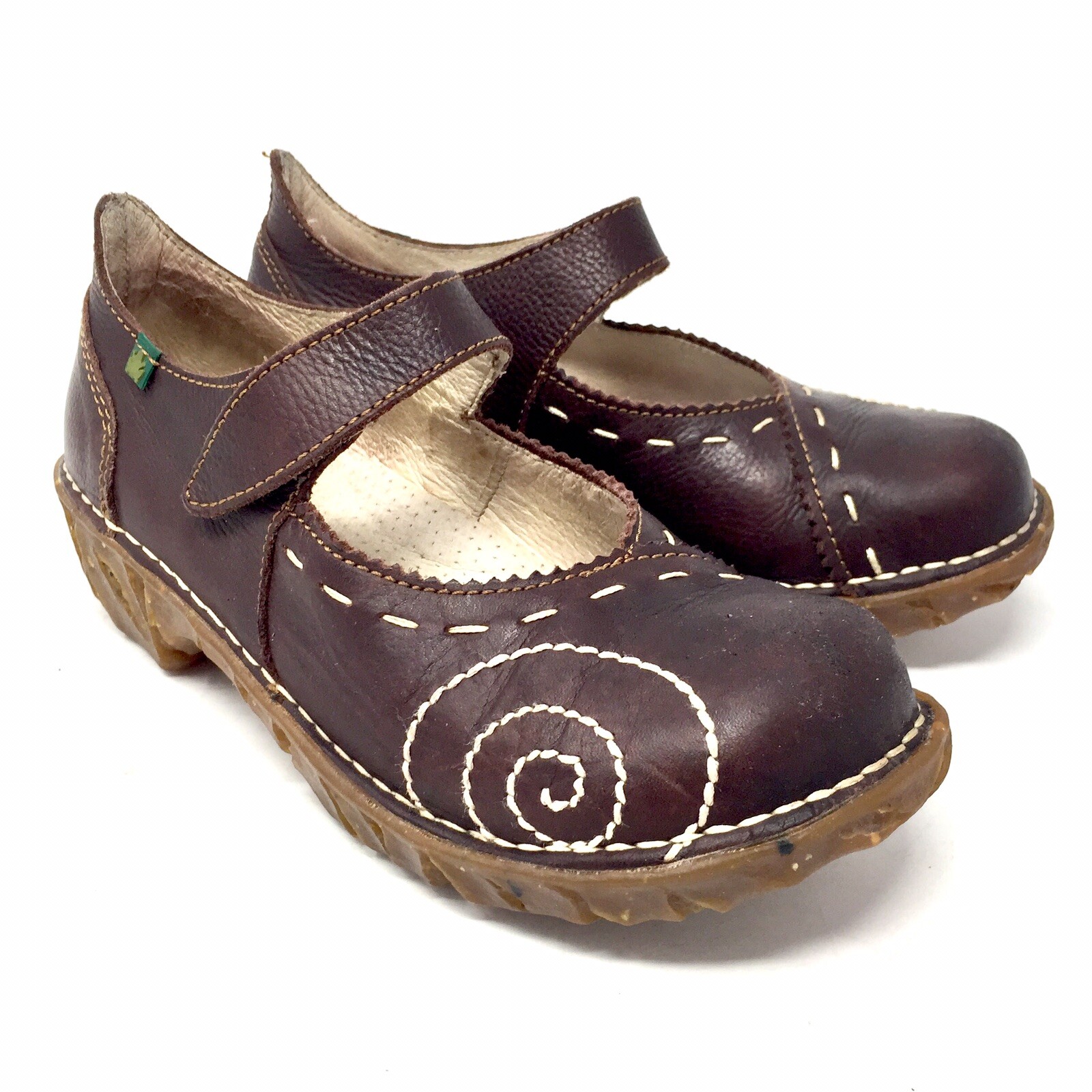 El Naturalista Mary Jane Yggdrasil Brown Stitched Clogs Women's 36 US 6 - 6.5 El Naturalista Mary Jane Yggdrasil Brown Stitched Clogs Women's 36 US 6 - 6.5