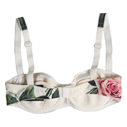 DOLCE & GABBANA Underwear White Floral Balconette Underwired Bra  IT3 / M 430usd - Picture 3 of 6