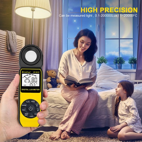 Handbeleuchtungsmessgerät 300.000 Lux Photometer Digitallichtmessgerät Luxmeter - Bild 4 von 8