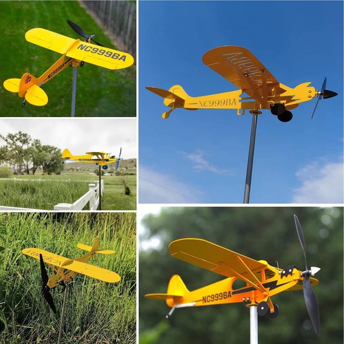 Piper J3 Cub Airplane Weathervane Outdoor Handmade Airplane Float Plane Piper - Picture 9 of 11