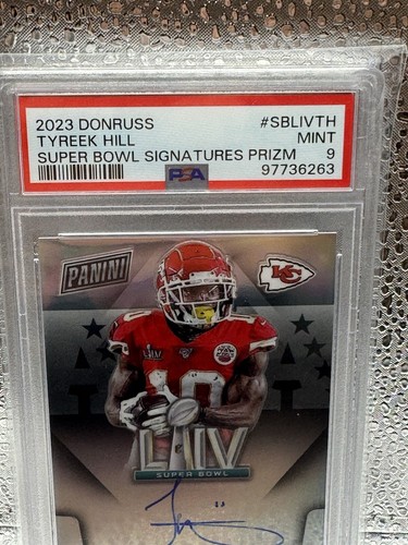 2021 Panini Donruss Tyreek Hill Super Bowl Signatures On Card Auto PSA 9 - Bild 4 von 7