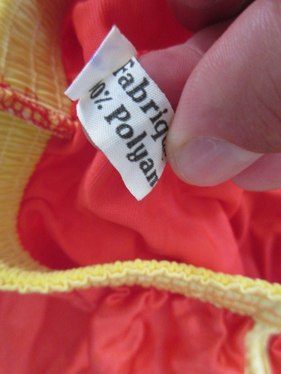 Short Vintage Country - Nylon Satin Brillant Rouge - Années 80 - Taille M
