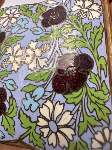 Poudrier Art Nouveau en émail Made in France - Imagen 15 de 16