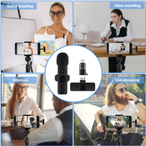 Kabelloses Mini Lavalier Mikrofon für iPhone iPad Live Streaming Videoaufnahme - Bild 14 von 22