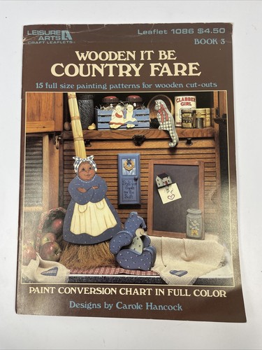 VTG Folk Art Wooden It Be Country Fare Leisure Arts Book 3 - Picture 1 of 12