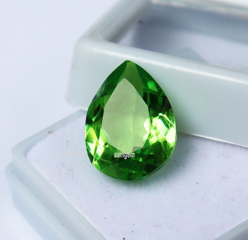 Natural Pear Cut Peridot Gemstone Green Color Certified 10.50 Ct Loose Gemstones - Picture 4 of 9