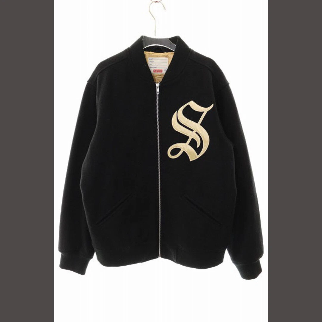 Supreme 16AW ANCIENNE VESTE UNIVERSITAIRE ANGLAISE ZIPPÉE NOIRE L STARJAN A Occasion b50de168620e5