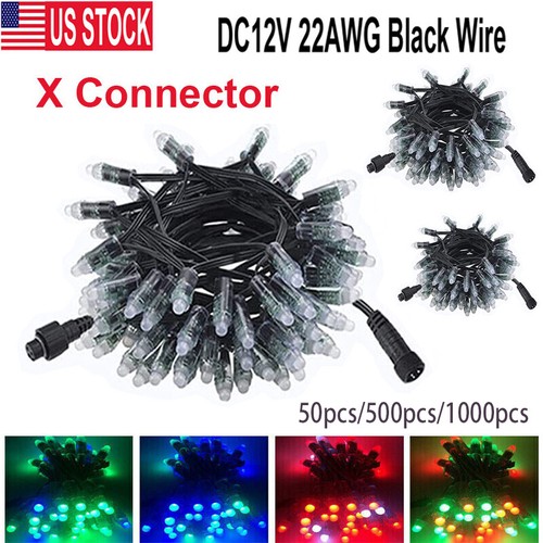 LED Pixel String Light 12V WS2811 12mm Bullet RGB Addressable Full Color 1000pcs - Picture 1 of 11
