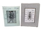 I Love You Picture Frame 7 1/2" x  5 1/2" Fits Picture 5" x 3 1/2" Curved Glass