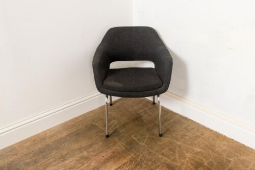 Vintage Retro Fabric and Vinyl Conference Desk Chair - Picture 3 of 9