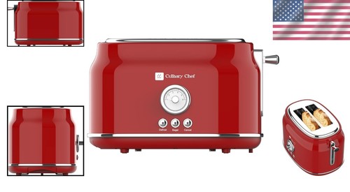 900W Retro Stainless Steel Toaster - Large Slots for Bagels & English Muffins - Picture 2 of 9