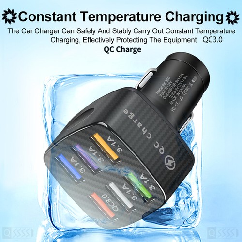 6Port QC 3.0 USB Phone Charging Fast Car Charger Socket Adapter 75W Power Outlet - Photo 7 sur 14