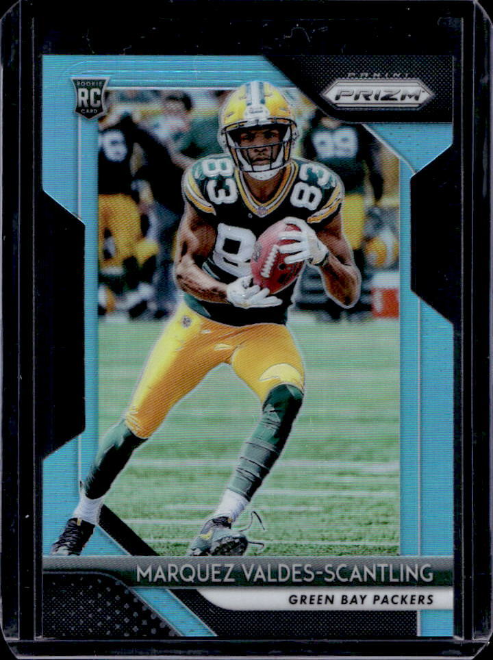 2018 Prizm Marquez Valdes-Scantling Light Blue Die Cut RC #129/199 #240