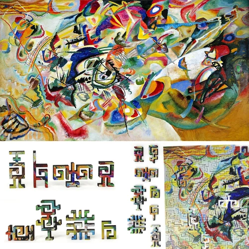 Wooden Jigsaw Puzzle for Adults by FoxSmartBox-Geometric-300 pcs-Composition VII