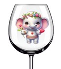 12x Hippie Elephant Flower Wine Glass Bottle Tumbler Van Vinyl Sticker Decals