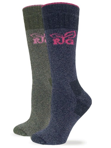 Realtree Womens Merino Wool Cushion Slouch Scrunch Boot Crew Socks 2 Pair - Picture 3 of 10