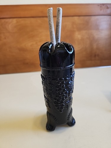  Black Grape and Cable Hatpin/Incense Holder Art Glass 7" Tall Boho 1930's Vtg - Picture 11 of 11