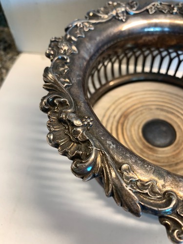 Antigua posavasos para botellas de vino Sheffield plateadas de colección soporte para botellas de champán uva - Imagen 11 de 17