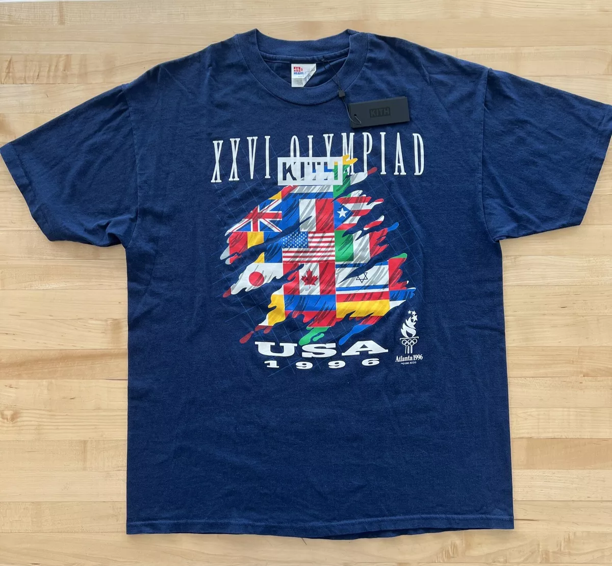 Kith Vintage Box Logo 1/1 1996 Olympiad Tee Blue Size XL