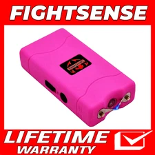 FIGHTSENSE Stun Gun Mini PINK VTS-880 335 BV Rechargeable LED Flashlight