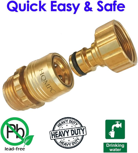 Garden Hose Quick Connect No Pb Solid Brass Quick Connector Garden Hose Fitting - Picture 3 of 7