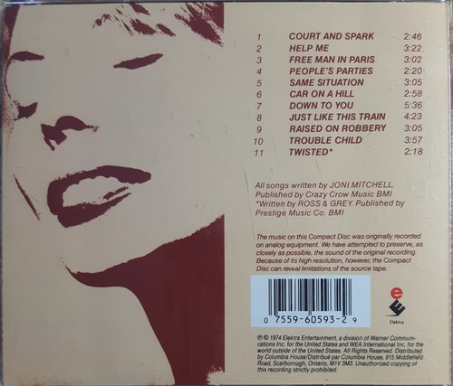 Joni Mitchell - Court And Spark. CD. Very Good Used Condition. - Picture 2 of 2