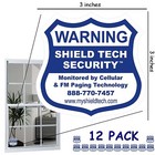 12 BACK ADHESIVE DECALS FOR ALL WINDOWS - REAL OR FAKE ALARM SYSTEM STICKER PK B