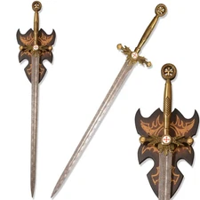 Red Cross Western Sword,Medieval Metal Knight Sword,Made of All Metal,cosplay.