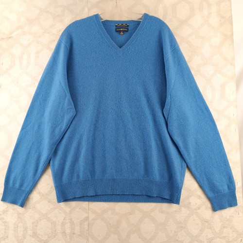 Suéter Club Room Estate Cachemira Cuello en V Azul Talla M Para Hombre Lujo Suave - Imagen 7 de 8