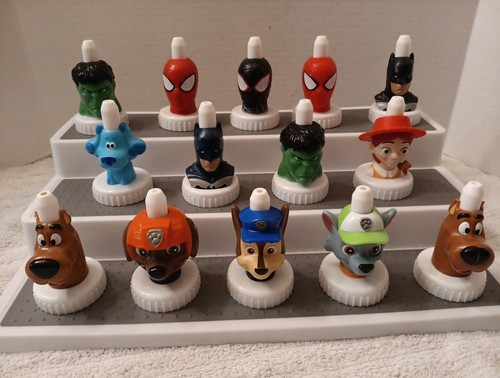 Good 2 Grow Lot Of 14 Collectible Juice Bottle Toppers DC MARVEL TOY STORY PAW