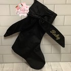 Personalised Premium Velvet Bow Christmas Stocking, choice of colour