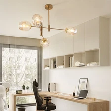 Modern Ceiling Light Contemporary Globe Glass Shade Chandelier Pendant Lamp