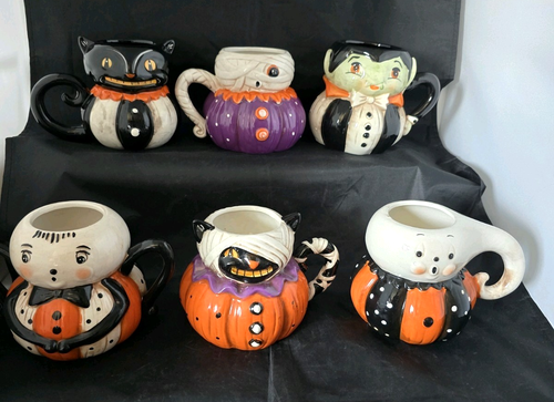 EUC NEUWERTIG Johanna Parker Halloween Tassen Geist Vampir schwarze Spinne Mumie - Bild 2 von 22