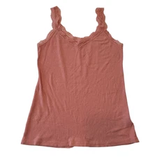 Uniqlo Y2K Style Lace Ribbed Tank Top Cami, S