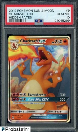 2019 Pokemon Sun & Moon Hidden Fates #9 Charizard GX PSA 10 GEM MINT