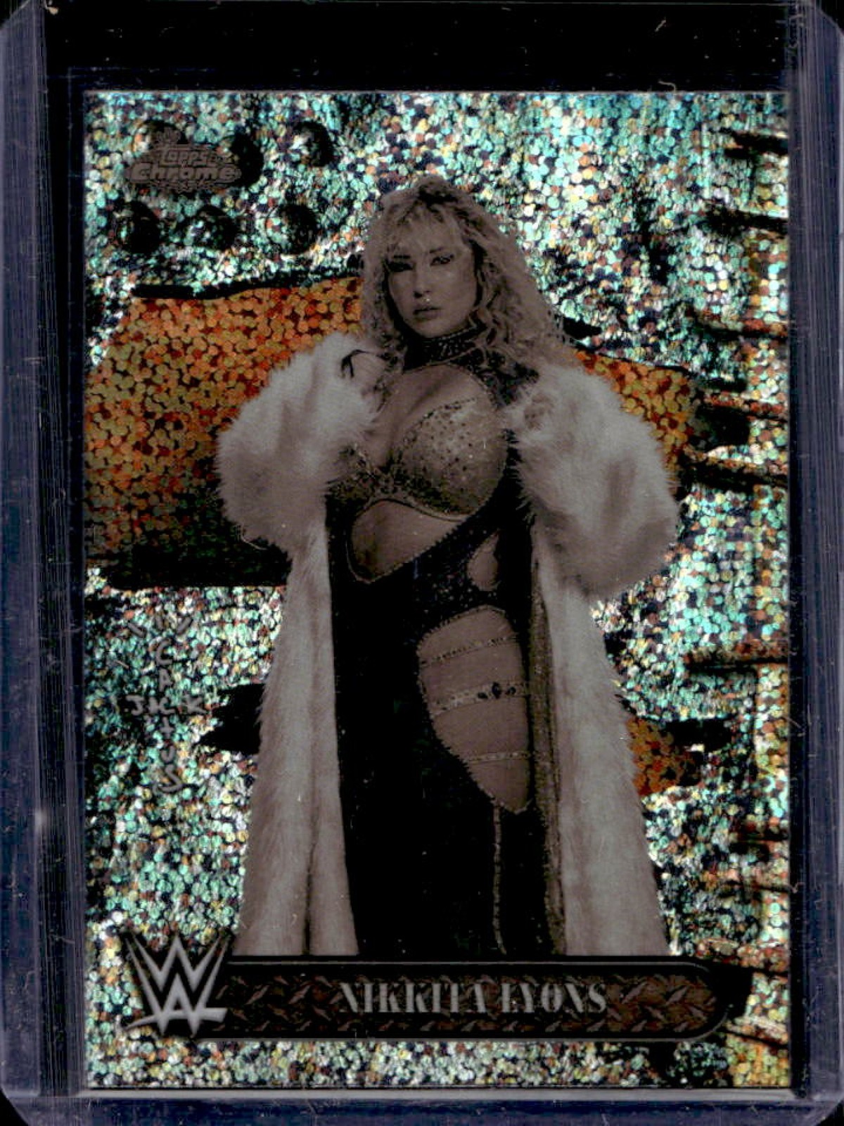 2025 Topps Chrome WWE Cactus Jack Nikkita Lyons Speckle Refractor #/299